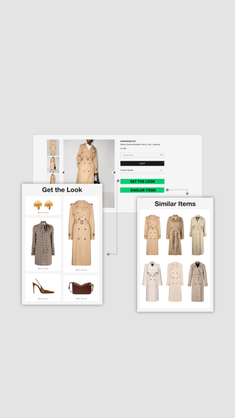 Real-time AI outfit recommendations generated for a fashion product detail page