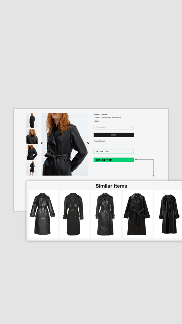 AI-powered similar fashion product recommendations based on visual attributes